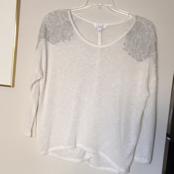 Charming Charlie Sweaters - Top - White Mesh (semi-sheer)
